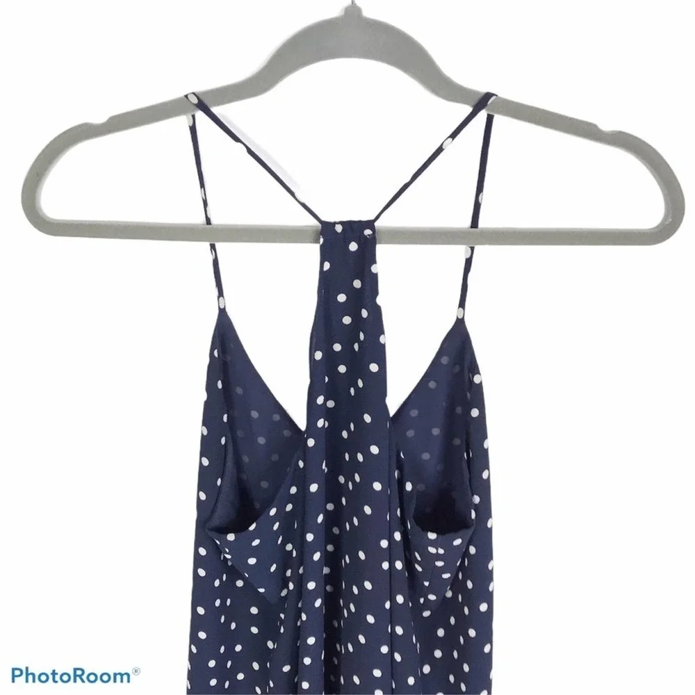 Aqua polka dot racerback midi dress navy blue - Picture 6 of 7
